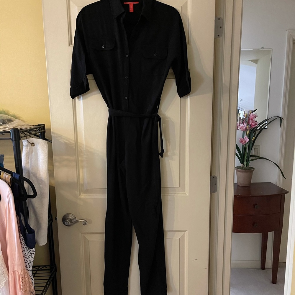 Like New Solid Black Jumpsuit